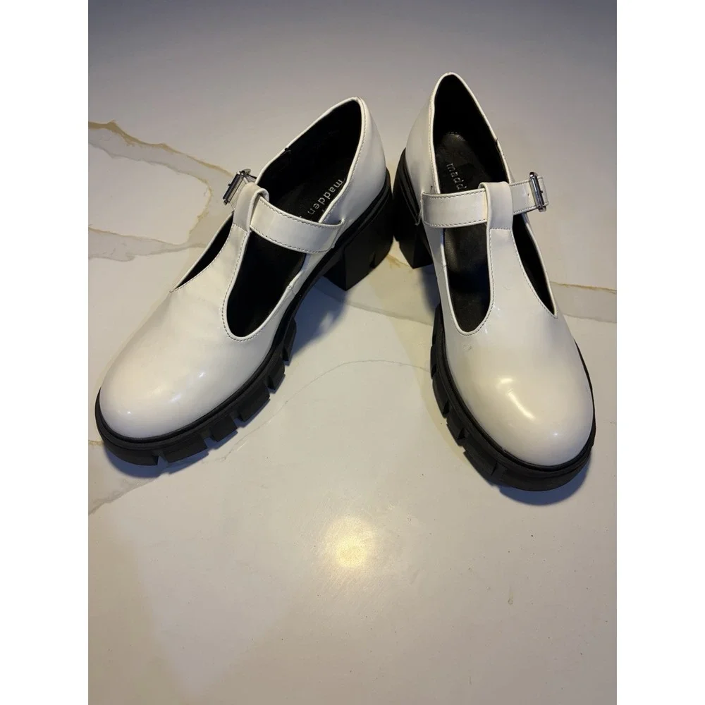 Madden Girl Haddie White Platform Mary Jane Shoes Women's Size 10 NWOB